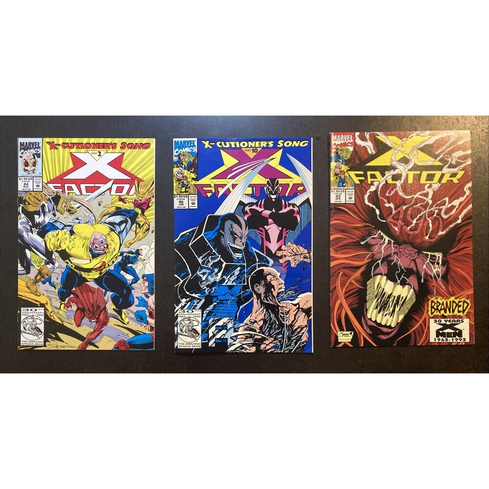X-FACTOR: No. 84, 86, & 89. Includes 2 Trading Cards Marvel Comics (1992-93)